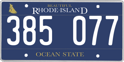 RI license plate 385077