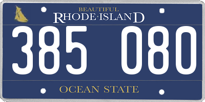 RI license plate 385080