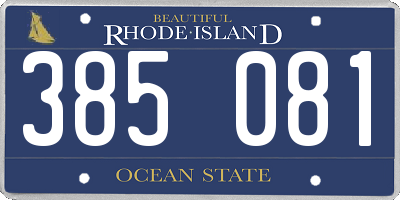 RI license plate 385081