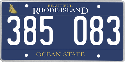 RI license plate 385083