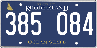 RI license plate 385084
