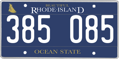 RI license plate 385085