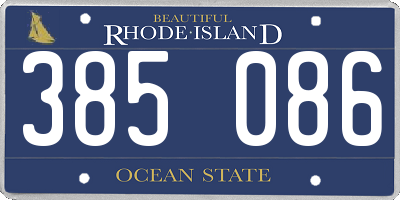 RI license plate 385086