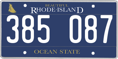 RI license plate 385087