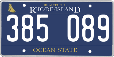 RI license plate 385089