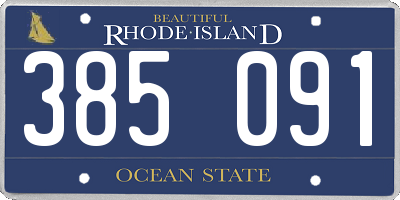 RI license plate 385091