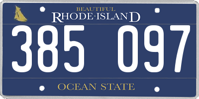 RI license plate 385097