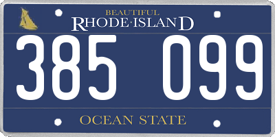 RI license plate 385099