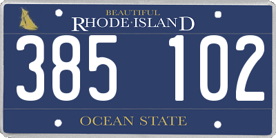 RI license plate 385102