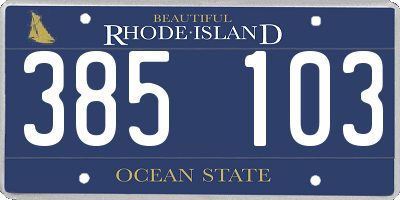 RI license plate 385103