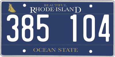 RI license plate 385104