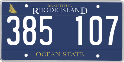 RI license plate 385107