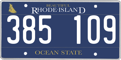RI license plate 385109