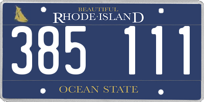 RI license plate 385111