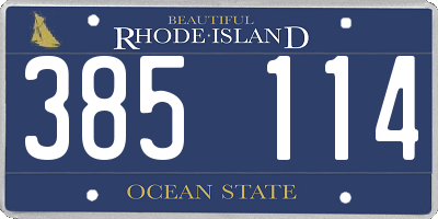 RI license plate 385114