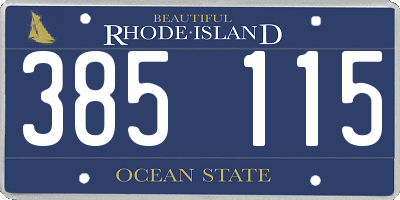 RI license plate 385115