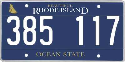 RI license plate 385117