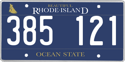 RI license plate 385121