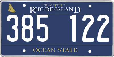 RI license plate 385122