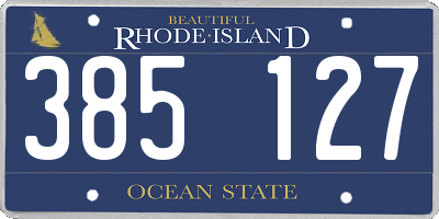 RI license plate 385127