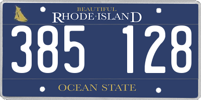 RI license plate 385128