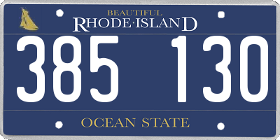 RI license plate 385130