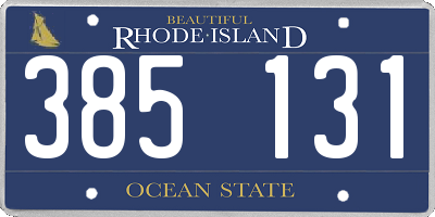 RI license plate 385131
