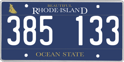 RI license plate 385133