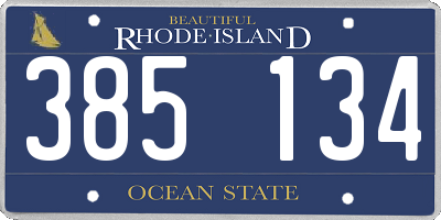 RI license plate 385134