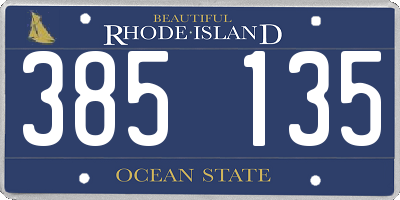 RI license plate 385135