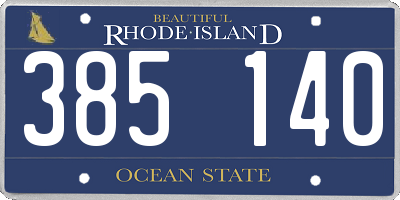 RI license plate 385140