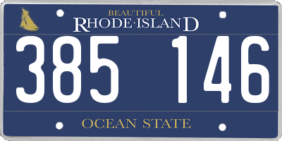 RI license plate 385146