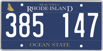 RI license plate 385147