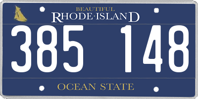 RI license plate 385148