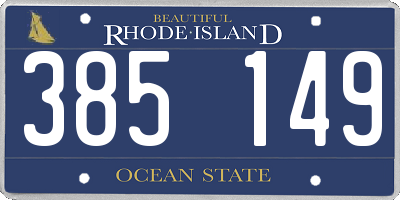 RI license plate 385149