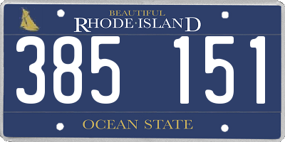 RI license plate 385151
