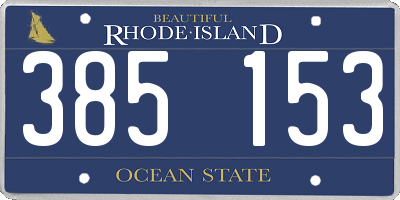 RI license plate 385153