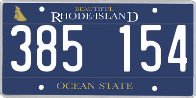 RI license plate 385154