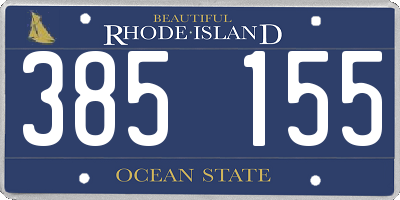 RI license plate 385155