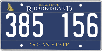 RI license plate 385156
