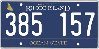 RI license plate 385157