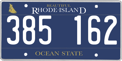 RI license plate 385162