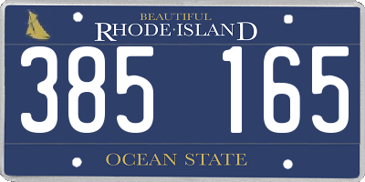 RI license plate 385165