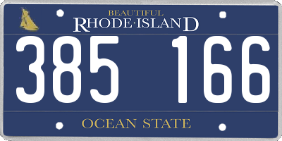 RI license plate 385166
