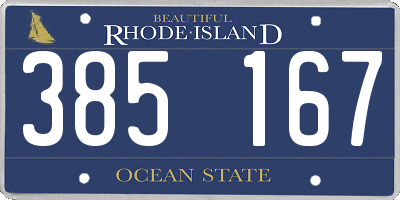 RI license plate 385167