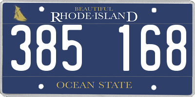RI license plate 385168