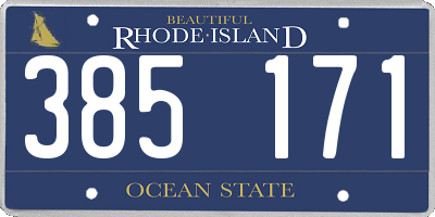 RI license plate 385171