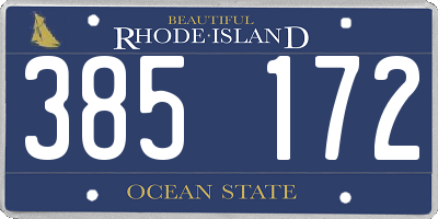 RI license plate 385172