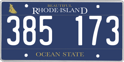 RI license plate 385173