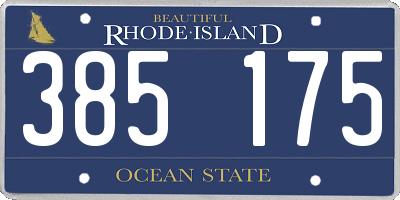 RI license plate 385175